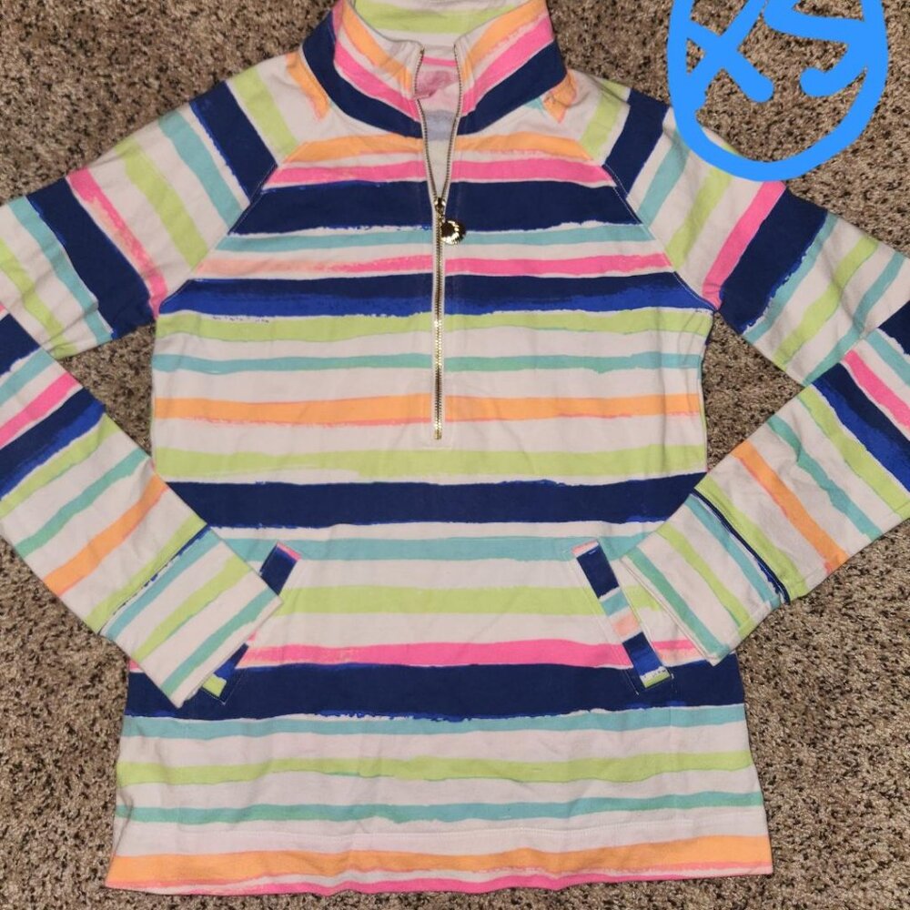 LILLY PULITZER striped 1/4 zip pullover WOMEN'S size XS X-SMALL